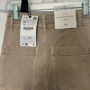 NWT Zara Marine Straight jeans in stone grey size 0